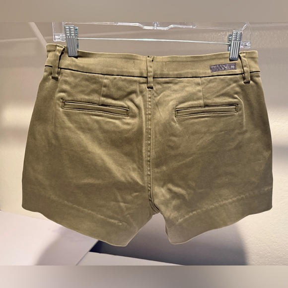 Level 99 Anthropologie Brit High Rise Trouser Shorts Cedar Green Tailored 27 - Picture 6 of 12